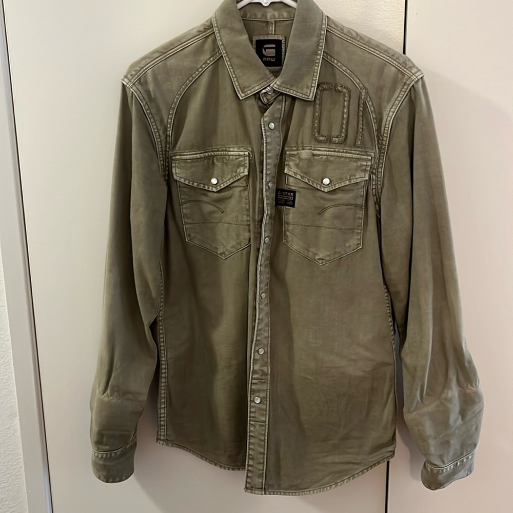 G-Star Raw, size medium, snap button long sleeve